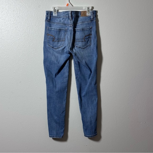 American Eagle Women Blue Jegging Crop Jeans Next Level Stretch size 0 Short.‎ - Picture 5 of 9